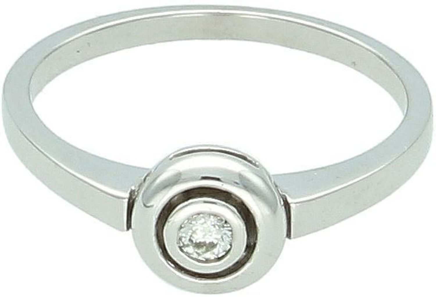 Złoty pierścionek z białego złota z diamentem  Klasyczna Elegancja - Rozmiar 13  12009M  ISI1.jpg